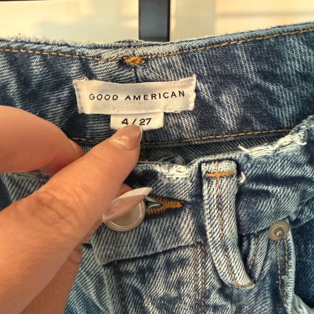 Good American '90s Duster Straight Leg Jeans Womens Size 4/27 Blue950 - Picture 6 of 11
